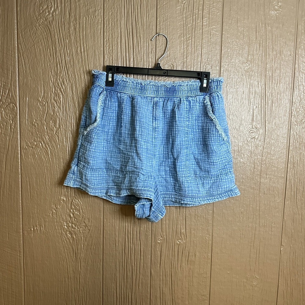 Aerie Gauze Shorts Sz L High Rise Beachy Boho Distressed Vacation Breezy